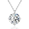 2 Carat 1Ct Real Moissanite Stone 14K White Gold Plated S925 Sterling Silver Chain Moissanite Diamond Pendant Necklace for Women