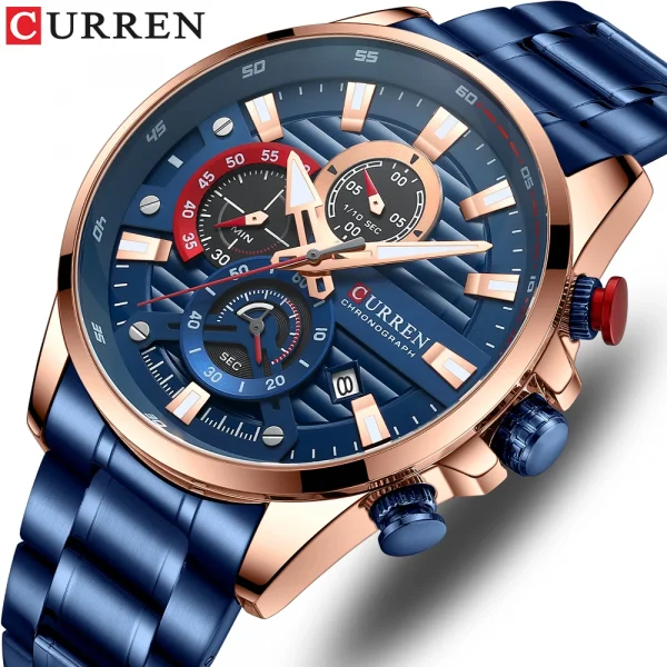 CURREN 8415 Top Brand Business Quartz Watches Male Clock Sport Chronograph Fashion Casual Men Wrist Watches for Mens Boy Reloj