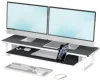 Carbon Steel Dual Monitor Stand,Monitor Stand Riser 31.5" 2-Tier Riser with Pull-out Tray & Phone Holder for Office Desk