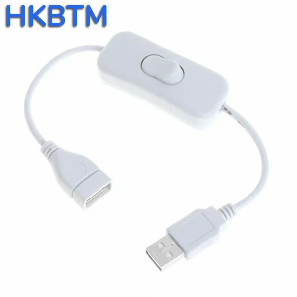 HKBTM 28 سم كابل USB مع مفتاح تشغيل/إيقاف تمديد الكابلات تبديل لمصباح USB مروحة USB خط إمداد الطاقة محول متين رائج البيع