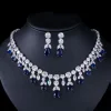 2022 Deluxe Water Drop Necklace Set Exquisite AAA Zircon High-End Jewelry Gifts for Party Banquet Dress Accessory
