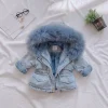 Baby Girls Clothes Winter Jackets Plus Velvet Thicken Warm Toddler Cowboy Outerwear Infant Girls Clothing 2-6 Y Denim Coat