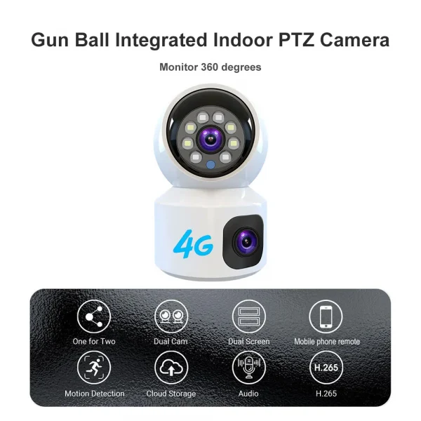 Top Selling Built-in Microphone Infrared Indoor Security Camera Dual Lens 4G V380 Camera WIFI for Warehouse Monitoring