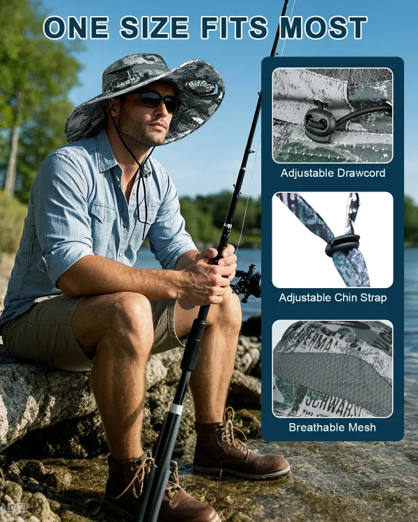 Free Shipping Sunscreen Outdoor Work Fishing Cap Dual Cooling Solar Panel Fans Bucket Hat Solar Powered Fan Hat