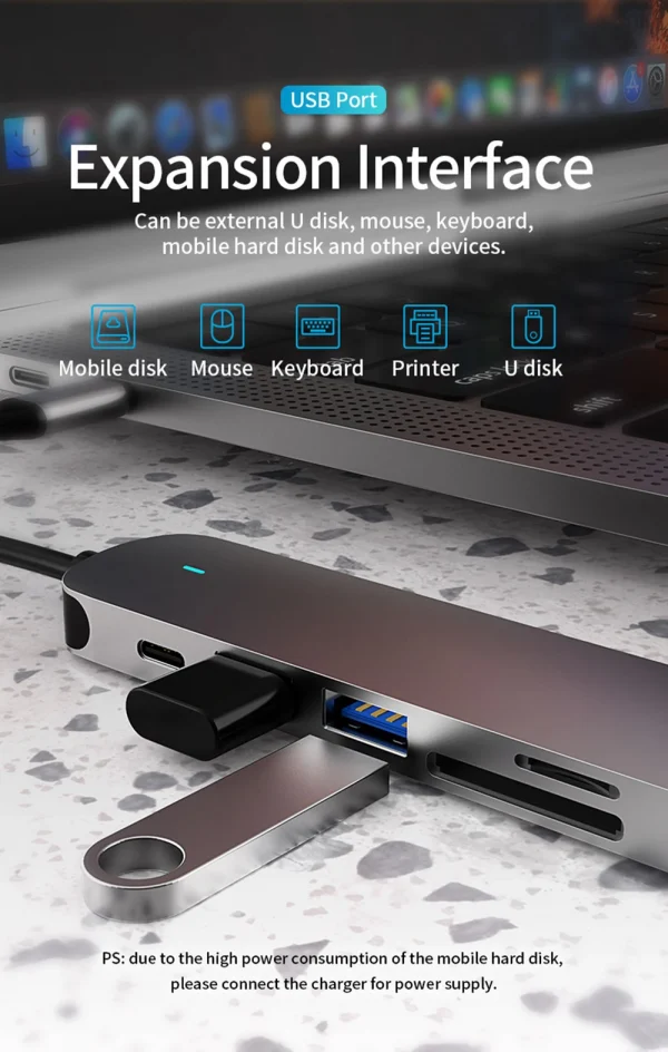 USB C HUB نوع C الفاصل إلى HDMI-4K محطة إرساء محول الكمبيوتر المحمول مع PD SD TF RJ45 Thunderbolt 3 لماك بوك اير M1 باد برو