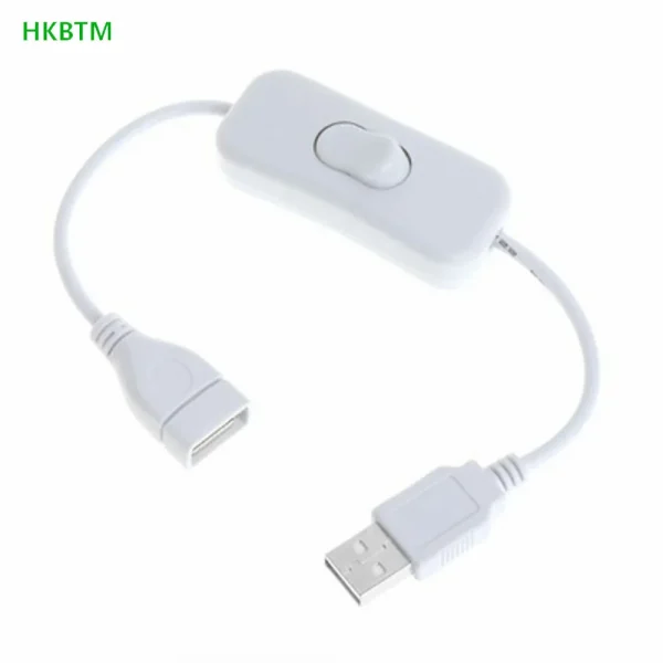 HKBTM 28 سم كابل USB مع مفتاح تشغيل/إيقاف تمديد الكابلات تبديل لمصباح USB مروحة USB خط إمداد الطاقة محول متين رائج البيع