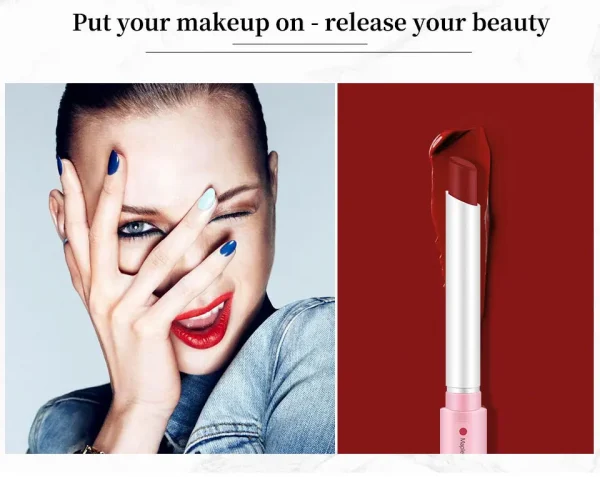 مجموعة أحمر شفاه مقاوم للماء طويل الأمد - أحمر شفاه مطفي طويل الأمد مع لمسة نهائية شفافة - هدية مثالية ليوم عيد الحب لها