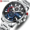CURREN 8415 Top Brand Business Quartz Watches Male Clock Sport Chronograph Fashion Casual Men Wrist Watches for Mens Boy Reloj