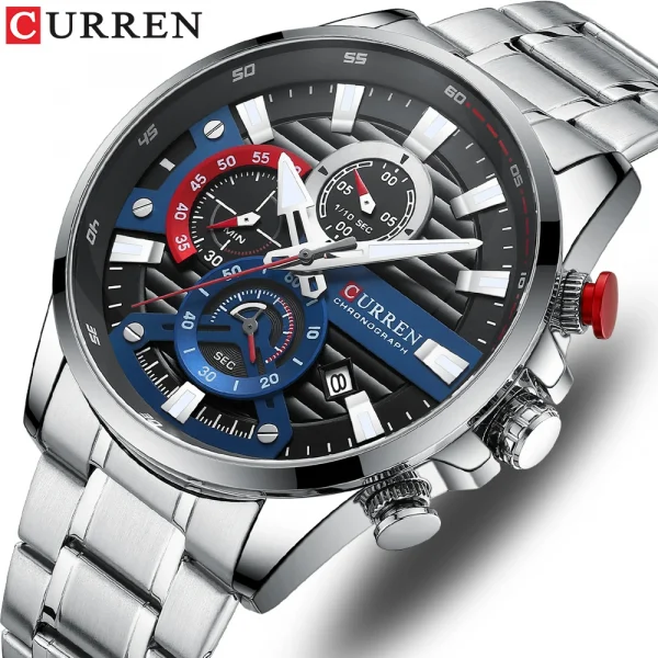 CURREN 8415 Top Brand Business Quartz Watches Male Clock Sport Chronograph Fashion Casual Men Wrist Watches for Mens Boy Reloj