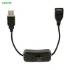 HKBTM 28 سم كابل USB مع مفتاح تشغيل/إيقاف تمديد الكابلات تبديل لمصباح USB مروحة USB خط إمداد الطاقة محول متين رائج البيع