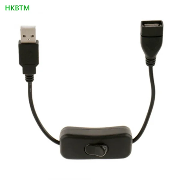 HKBTM 28 سم كابل USB مع مفتاح تشغيل/إيقاف تمديد الكابلات تبديل لمصباح USB مروحة USB خط إمداد الطاقة محول متين رائج البيع