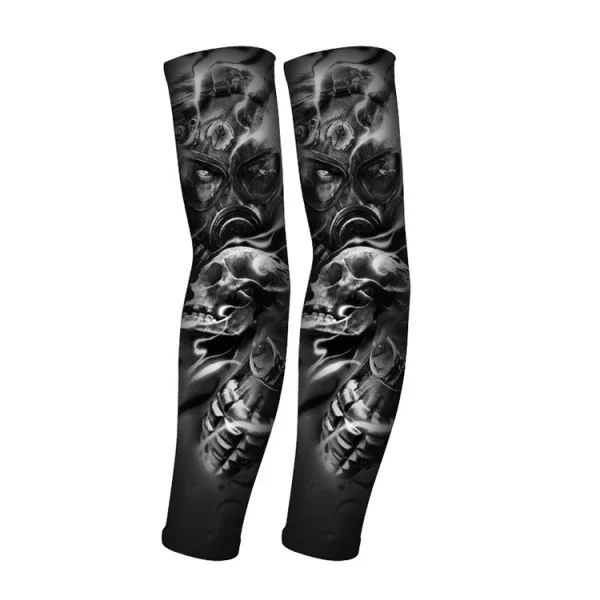 REXCHI HB15 Tattoo Printed Sleeves Summer Ice Silk Fabric Breathable Fast Dry Anti Ultraviolet Cooling Tatoo Arm Sleeves Men