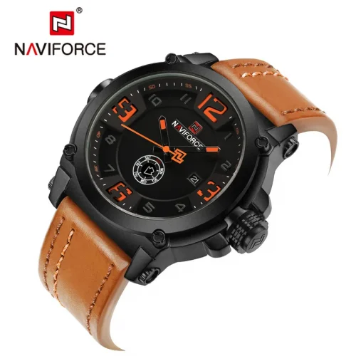 New Fashion Mens Watches Naviforce 9099 Sport Quartz Men Watch Relogio Masculino Leather Waterproof Male Wristwatches