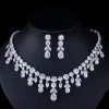 2022 Deluxe Water Drop Necklace Set Exquisite AAA Zircon High-End Jewelry Gifts for Party Banquet Dress Accessory