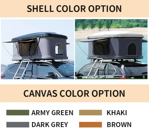 New Arrival Camper Trailer Car Roof Tent Box Clamshell Aluminium Roof Top Tent and Awning
