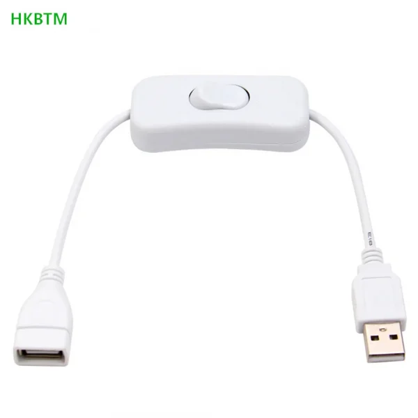 HKBTM 28 سم كابل USB مع مفتاح تشغيل/إيقاف تمديد الكابلات تبديل لمصباح USB مروحة USB خط إمداد الطاقة محول متين رائج البيع