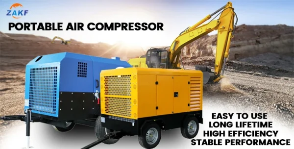 ZAKF CE Certification 5m3/Min 8bar 185 CFM Compresor De Aire Diesel Engine Screw Air Compressor for Drilling
