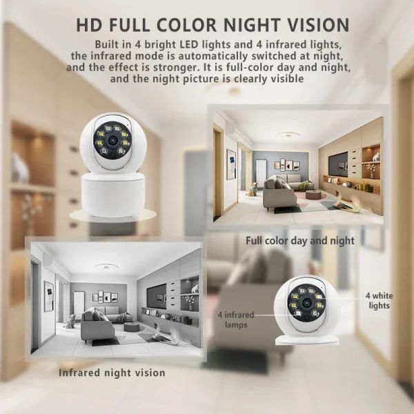 ICSEE 2MP واي فاي قبة عموم إمالة الكاميرا للرؤية الليلية زاوية واسعة إضاءة منخفضة اتصال داخلي بطاقة SD سحابة اتجاهين الصوت