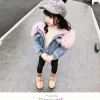 Baby Girls Clothes Winter Jackets Plus Velvet Thicken Warm Toddler Cowboy Outerwear Infant Girls Clothing 2-6 Y Denim Coat