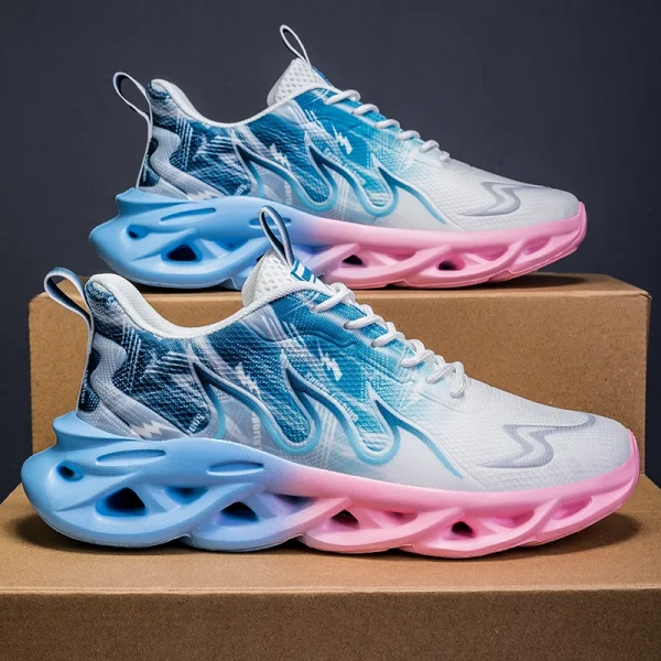 حار بيع أحذية رياضية الموضة أوروبا أمريكا شعار مخصص للجنسين تنفس أحذية المشي مريحة رجالية الاحذية