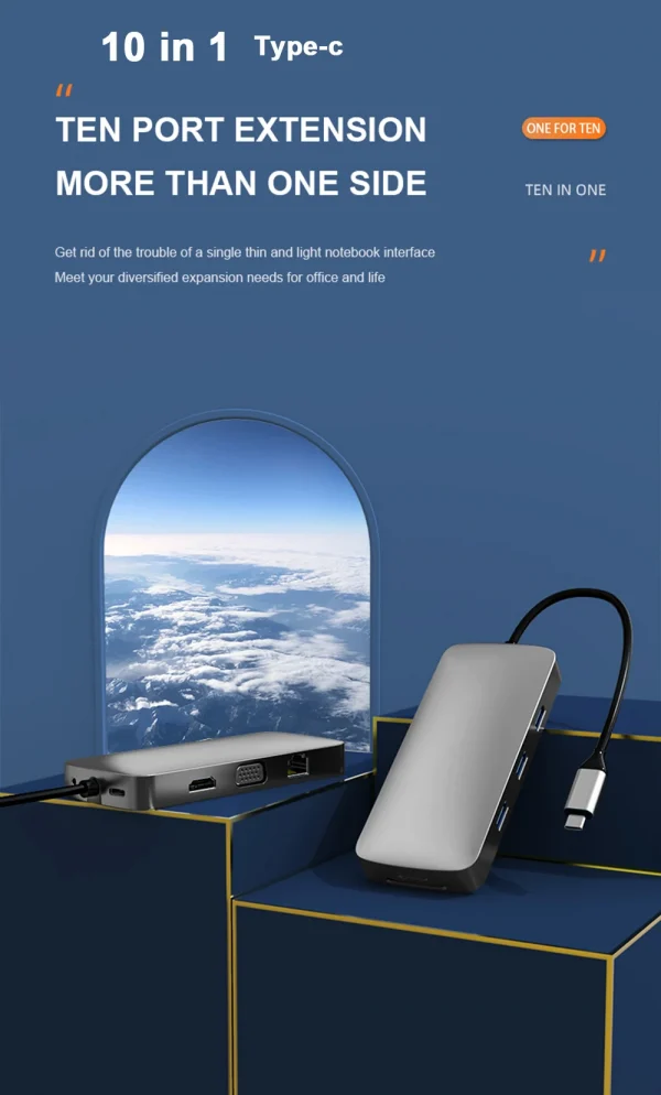 USB C HUB نوع C الفاصل إلى HDMI-4K محطة إرساء محول الكمبيوتر المحمول مع PD SD TF RJ45 Thunderbolt 3 لماك بوك اير M1 باد برو