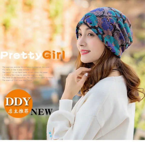 2020 العلامة التجارية النساء بيني قبعات الربيع الشتاء القطن قبعة قبعة أنيقة على الموضة الهيب هوب قبعة وشاح Chapeu Feminino قبعة 4 طريقة لارتداء بونيه