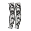 REXCHI HB15 Tattoo Printed Sleeves Summer Ice Silk Fabric Breathable Fast Dry Anti Ultraviolet Cooling Tatoo Arm Sleeves Men