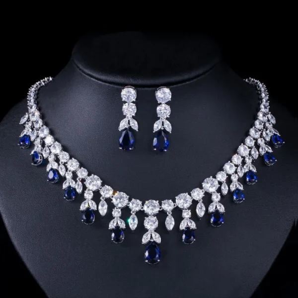 2022 Deluxe Water Drop Necklace Set Exquisite AAA Zircon High-End Jewelry Gifts for Party Banquet Dress Accessory