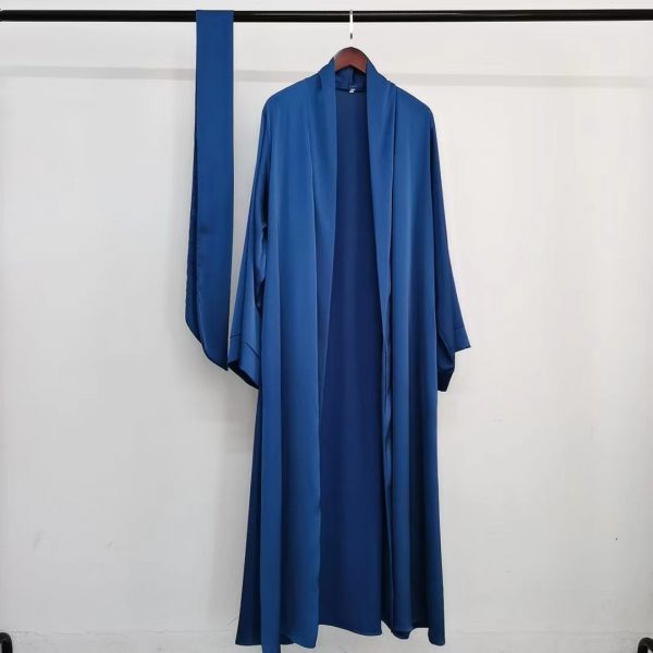 سيدة مسلمة مفتوحة عباية طويلة بالأزرار الربيع الصيف الملابس العرقية الإسلامية النساء العربية كيمونو الكلاسيكية قفطان أسود S-XXL