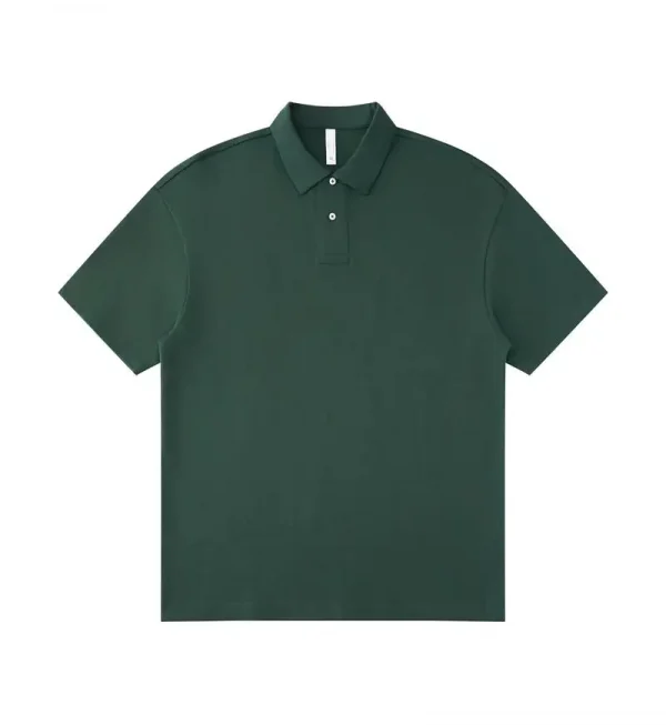 275 جرامًا من القطن الخالص بلون فضفاض قصير الأكمام قميص بولو قم بتخصيص تصميم نص الصورة الخاص بك للنساء والرجال