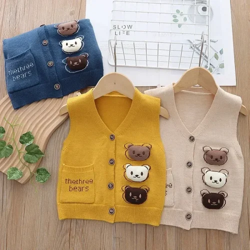 ربيع الخريف جديد في الهواء الطلق الاطفال محبوك سترة الفتيان الفتيات الطفل بلون