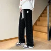 الخريف سراويل تقليدية الرجال موضة مستقيم منقوشة السراويل الرجال الشارع الشهير الهيب هوب فضفاض بنطال ذو قصة أرجل واسعة رجالي Vintage بنطلون M-3XL