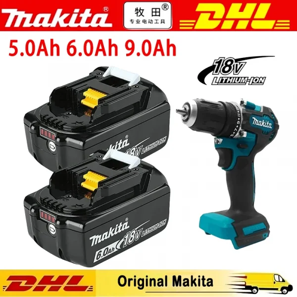 5Ah 6Ah 9Ah Fast DHL DELIVERY 100٪ بطارية أداة ماكيتا 18 فولت الأصلية ، لبطارية ماكيتا 18 فولت BL1850B BL1840B BL1830B BL1815️️