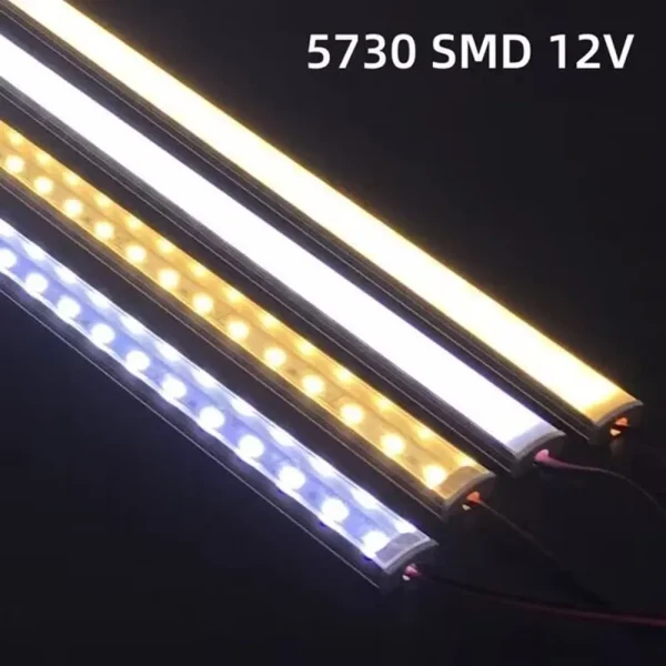 1-10 قطعة LED شريط جامد DC12V 50 سنتيمتر 20 بوصة SMD5730 36 المصابيح U/V على شكل شقة LED قناة الألومنيوم شريط جامد للإضاءة الداخلية