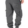 الرجال السراويل متعددة جيب الرجال السراويل الرياضية غير رسمية القطن الصوف Sweatpants رياضة الجري التدريب الركض تسلق الجبال السراويل