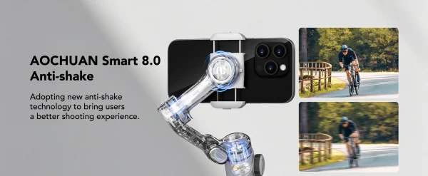 AOCHUAN Smart X2 3 Axis Gimbal Stabilizer للهواتف الذكية iPhone و Android Gimbal مع شاشة LED مدمجة لعمود التمديد