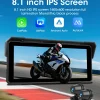 جانسايت محمول 8.1 بوصة IP67 مقاوم للماء للدراجات النارية 4K DVR نظام تحديد المواقع والملاحة اللاسلكية Carplay أندرويد السيارات موتو مسجل مراقب