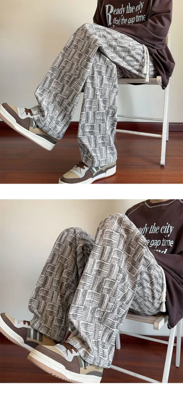 Summer Straight Chino Corduroy Men's Spring New Fashion Retro Sports Pants Loose Wide-legged Casual