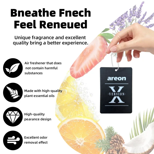 معطرات هواء السيارة عالية الجودة [الشكل X]، والتي يمكن استخدامها كزينة لمرايا الرؤية الخلفية للسيارة، متوفرة في مجموعات