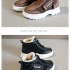 أحذية كاجوال فائقة النعومة، أحذية أبي سميكة القاع، أحذية منصة عالية الارتفاع، أحذية عصرية للشتاء الدافئ بنمط جديد للنساء