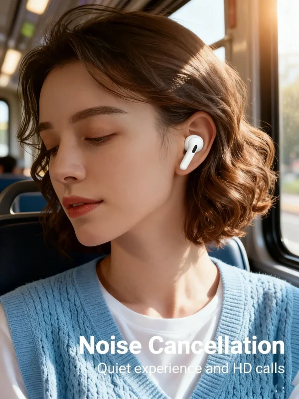 سماعات بلوتوث لاسلكية جديدة، صوت واضح هاي فاي، ملاءمة مريحة، لمسة ذكية، إلغاء الضوضاء، مثالية لاستخدام الموسيقى