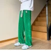 الخريف سراويل تقليدية الرجال موضة مستقيم منقوشة السراويل الرجال الشارع الشهير الهيب هوب فضفاض بنطال ذو قصة أرجل واسعة رجالي Vintage بنطلون M-3XL