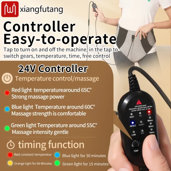 غلاف العلاج بالضوء الأحمر - 3 سرعات للحرارة والاهتزاز، يخفف آلام الورك وتشنجات الدورة الشهرية وعدم الراحة في البطن - لكبار السن/الرعاية اليومية