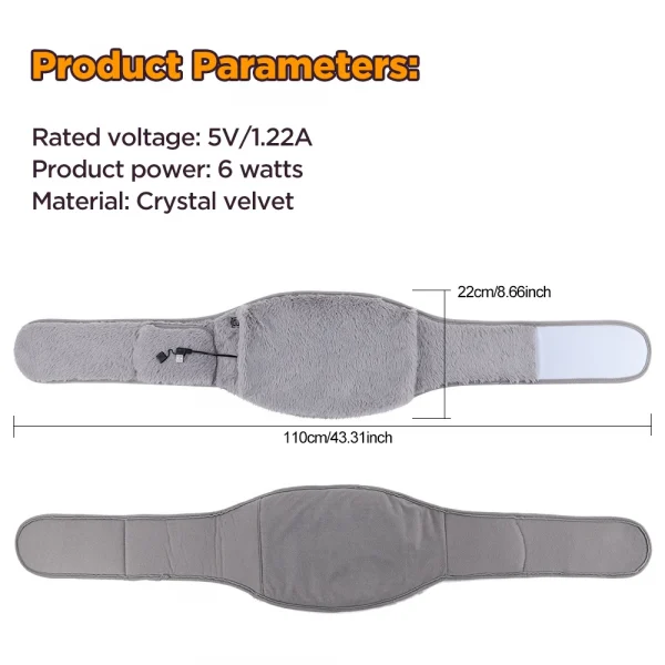 3 مستويات لوحة التدفئة الكهربائية الجرافين حزام الرحم الباردة واقية من اليد الخصر الاحترار وسادة USB إعادة شحن البطن دفئا