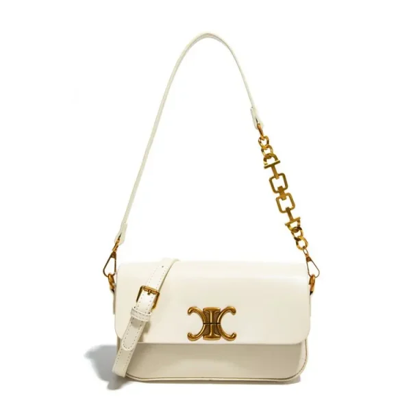 حقيبة كتف مكعبة الشكل، مربعة الشكل مدمجة مع سلسلة مصقولة، تصميم متعدد الاستخدامات للحمل في اتجاهين، مظهر جديد لعام 2026