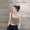 1 قطعة شعبية كول الصلبة محبوك اليوغا تي شيرت بدون أكمام للجيم الصدرية سلس الجلد ودية U-الظهر سترة مع وسادة الصدر الثابتة الحمالة للنساء