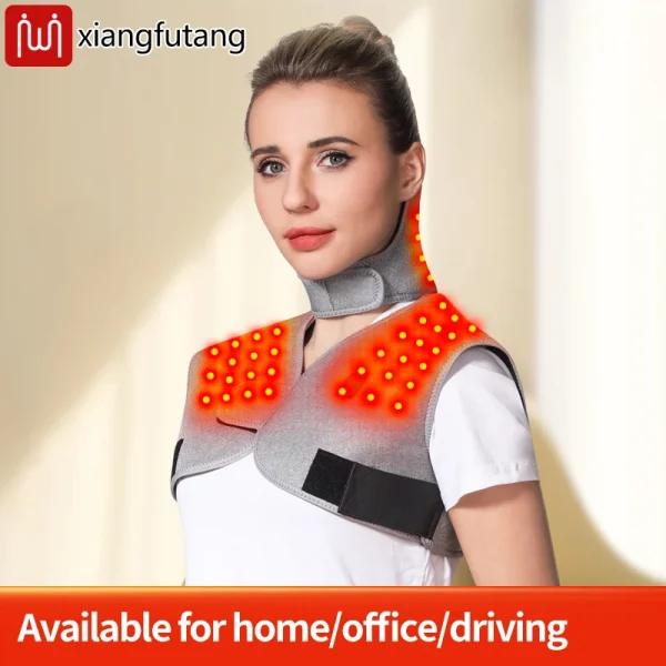 العلاج بالضوء الأحمر الكتف الخلفي مدلك سترة ساخنة الشتاء الدفء يخفف من تصلب العضلات يعزز الدورة الدموية قابل للتعديل صالح