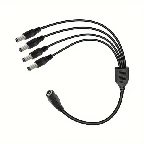 DC Power Splitter Cable 1 Female to 2/4/8 Male Y-Shaped Adapter with 12V Output 5.5mm x 2.1mm Connector for Cameras