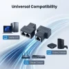 RJ45 splitter 1 to 2 network cable connector with shielded port 1000Mbps LAN connector Cat6/Cat5e suitable for PC laptop TV box