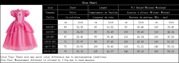 زي الخوخ التنكري للفتيات، فستان الأميرة الفاخرة التنكري الوردي، كرنفال، حفلة عيد ميلاد، أفلام الأطفال، ملابس الحفلات